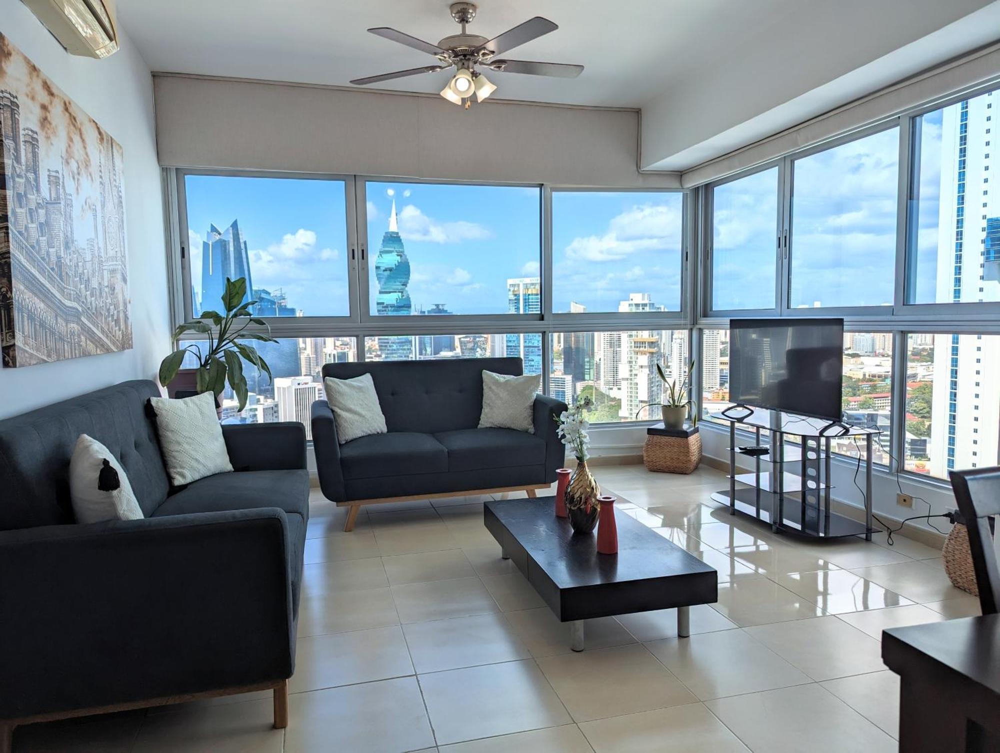 Yc 3602 L Apartamento 2Br En Av Balboa Panamaváros Kültér fotó